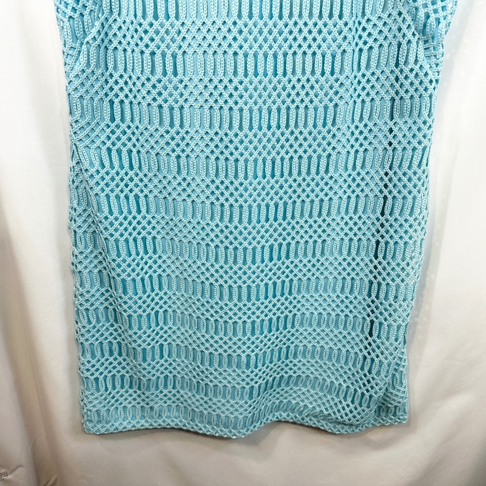 Lauren Ralph Lauren Plus Size 16W Shift Dress Blue Crochet Sleeveless Preppy 397 - Picture 8 of 12